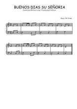 Téléchargez l'arrangement pour piano de la partition de Buenos dias su senoria en PDF